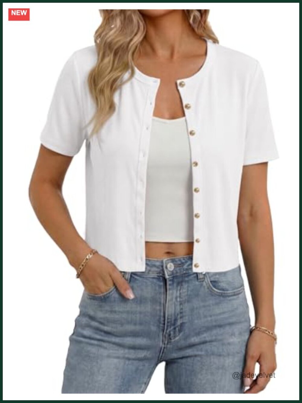 Ribbed Knit Short Sleeve Button Down Cropped Cardigan Sweater